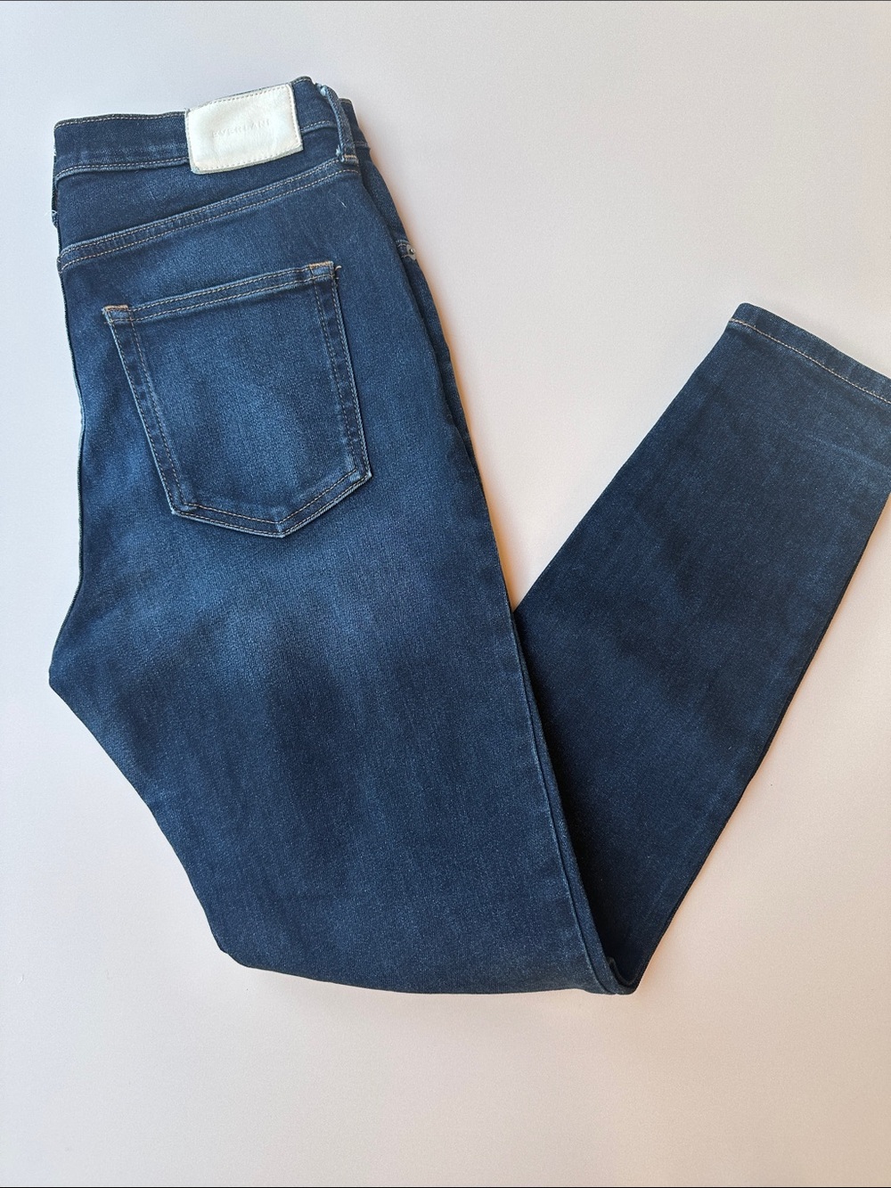 Everlane High Rise Skinny dark blue wash